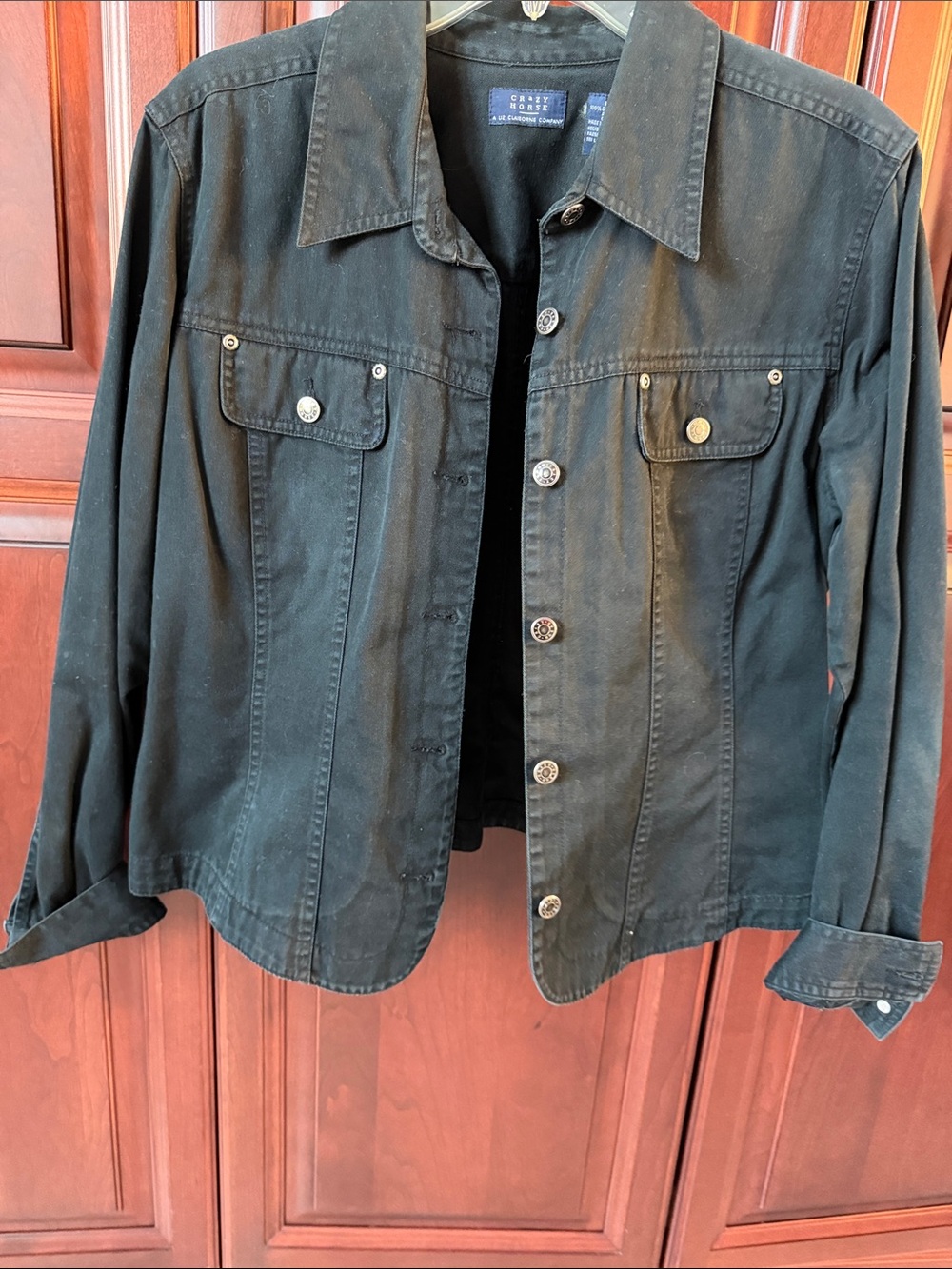 Crazy horse by Ralph Lauren Women's Black Cotton Shirt Jacket